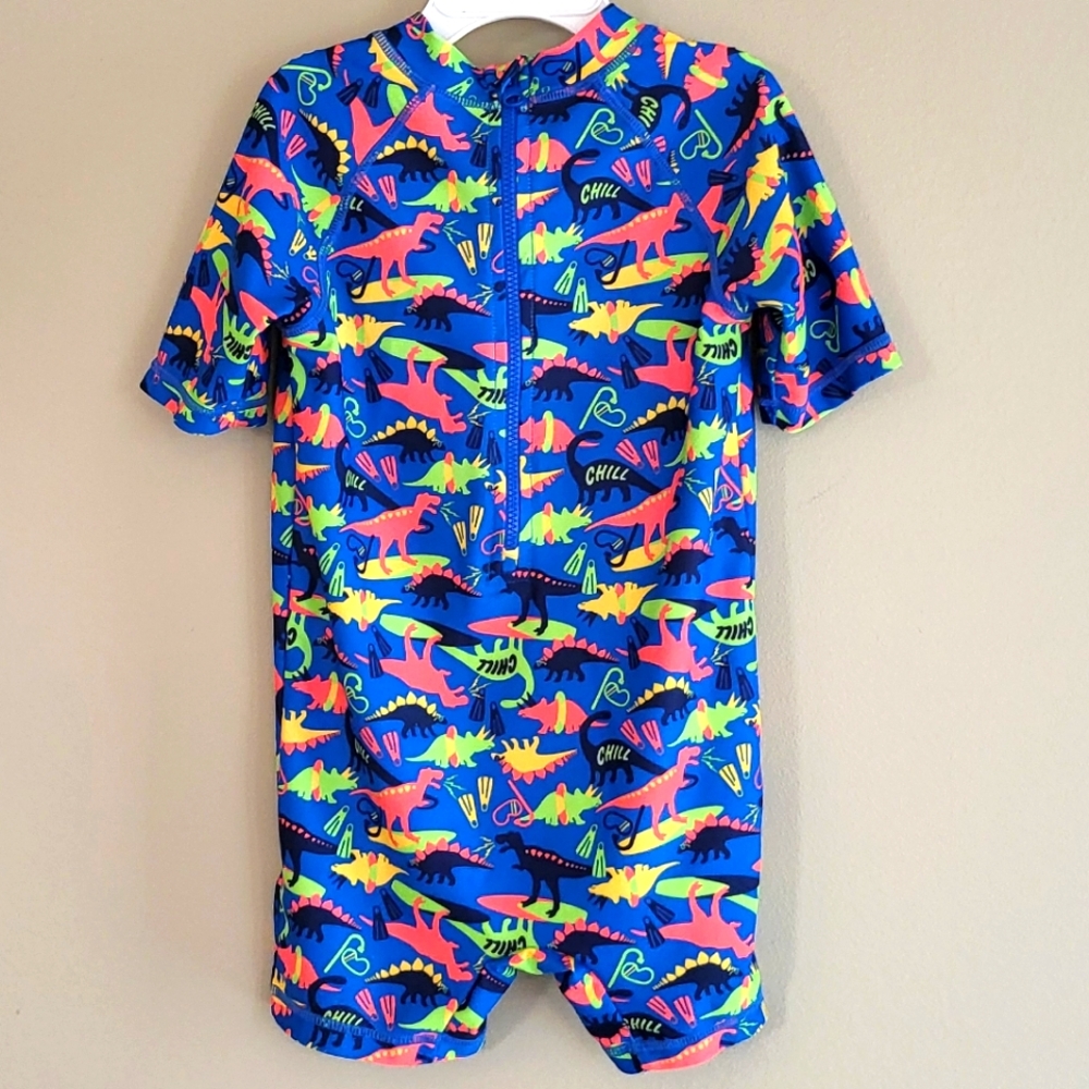 Colorful rashguard one piece swimsuit